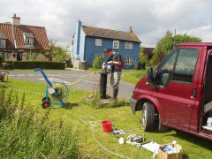 Emily Crane, BGS © NERC, 2004, Sampling groundwater from the Chalk in East Anglia
